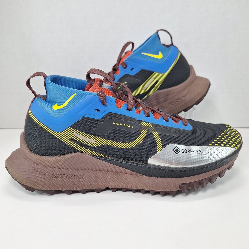 Nike React Pegasus Trail 4 GTX Womens 7 Black Vivid Sulfur DJ7929-003 Shoes